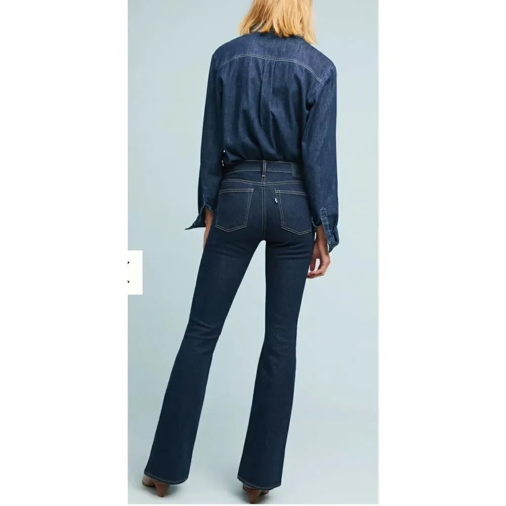 Anthropologie x Levi’s Made & Crafted Stem Flare Blue Jeans Mid-Rise 28 $198